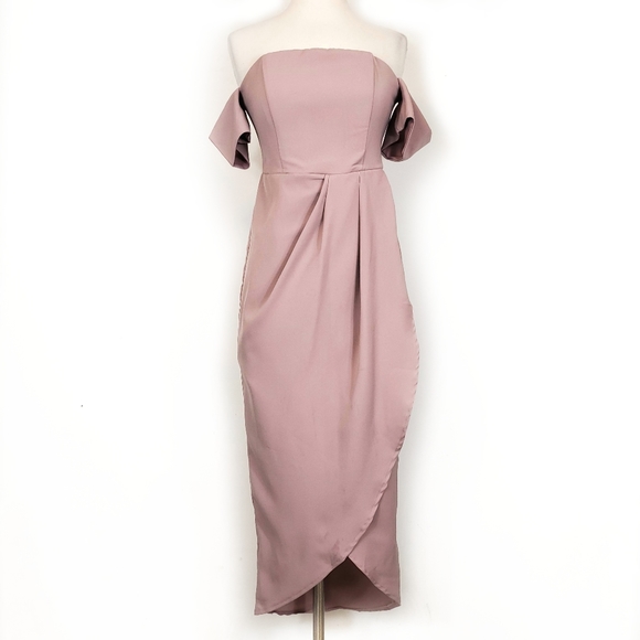 mauve midi dress